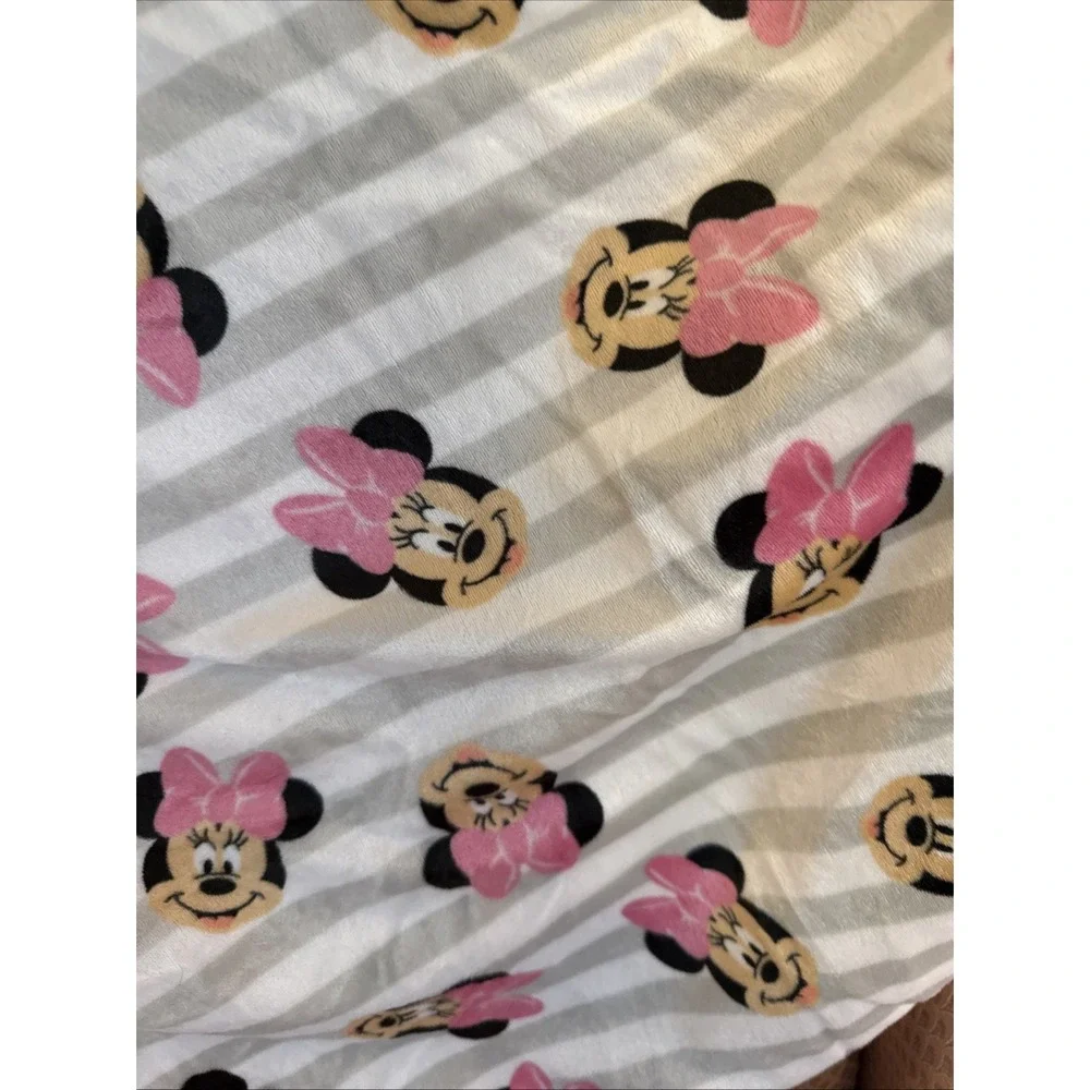 BLANKET PLUSH - DISNEY GIRLS - MINNIE GRAY STRIPED - BABY TODDLER 31